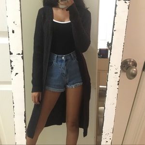 Long knit cardigan